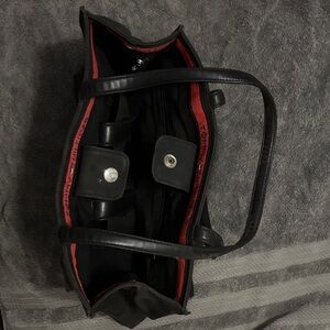 Tommy Hilfiger Men's Black Briefcase with Red Trim
